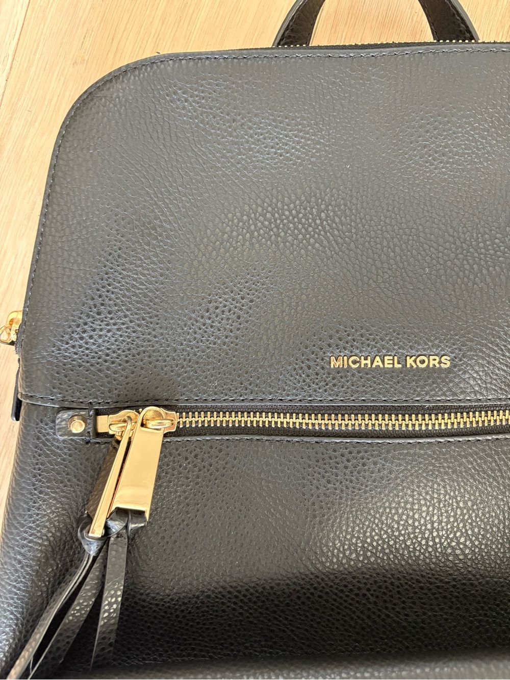 Michael Kors Black Pebbled Leather Backpack - Picture 3 of 6